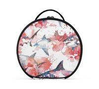 Aquarelle Ocean Animal Shark Pearl Red and White Cosmetic Bag Travel Size Accessories Portable Hanging Travel Toiletry Bag with Adjustable Divers 28 IN