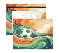 Aquarelle Oeuvre Boule Verte Trousses à Crayons Transparentes pour Chevet,Compatibles avec les Classeurs à 3 Anneaux(2 Pack)