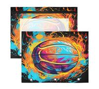 Aquarelle Oeuvre Netball Trousses à Crayons Transparentes pour Chevet,Compatibles avec les Classeurs à 3 Anneaux(2 Pack)