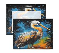 Aquarelle Oeuvre PéLican Trousses à Crayons Transparentes pour Chevet,Compatibles avec les Classeurs à 3 Anneaux(2 Pack)