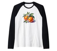 Aquarelle Oranges et Fleurs Botanique Fruit Art Manche Raglan