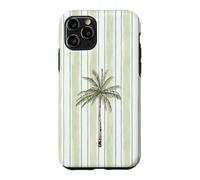 Aquarelle Palmier Vert Clair Cabana Stripes Coque pour iPhone 11 Pro