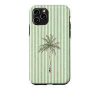 Aquarelle Palmier Vert Clair Cabana Stripes Coque pour iPhone 11 Pro