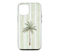 Aquarelle Palmier Vert Clair Cabana Stripes Coque pour iPhone 12/12 Pro