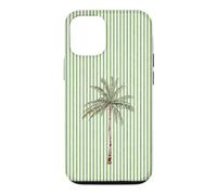Aquarelle Palmier Vert Clair Cabana Stripes Coque pour iPhone 12/12 Pro