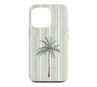 Aquarelle Palmier Vert Clair Cabana Stripes Coque pour iPhone 13 Pro