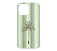 Aquarelle Palmier Vert Clair Cabana Stripes Coque pour iPhone 13 Pro Max