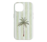 Aquarelle Palmier Vert Clair Cabana Stripes Coque pour iPhone 14