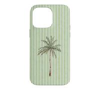 Aquarelle Palmier Vert Clair Cabana Stripes Coque pour iPhone 14 Pro Max