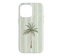 Aquarelle Palmier Vert Clair Cabana Stripes Coque pour iPhone 14 Pro Max