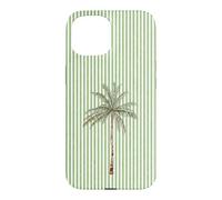 Aquarelle Palmier Vert Clair Cabana Stripes Coque pour iPhone 15