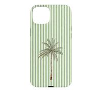 Aquarelle Palmier Vert Clair Cabana Stripes Coque pour iPhone 15 Plus