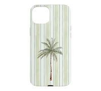 Aquarelle Palmier Vert Clair Cabana Stripes Coque pour iPhone 15 Plus
