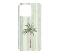 Aquarelle Palmier Vert Clair Cabana Stripes Coque pour iPhone 15 Pro Max