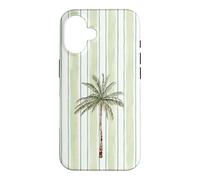 Aquarelle Palmier Vert Clair Cabana Stripes Coque pour iPhone 16