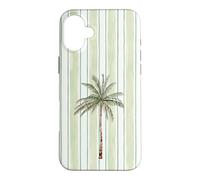 Aquarelle Palmier Vert Clair Cabana Stripes Coque pour iPhone 16 Plus