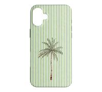 Aquarelle Palmier Vert Clair Cabana Stripes Coque pour iPhone 16 Plus