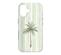 Aquarelle Palmier Vert Clair Cabana Stripes Coque pour iPhone 17
