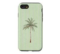 Aquarelle Palmier Vert Clair Cabana Stripes Coque pour iPhone SE (2020) / 7/8