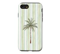Aquarelle Palmier Vert Clair Cabana Stripes Coque pour iPhone SE (2020) / 7/8