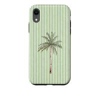 Aquarelle Palmier Vert Clair Cabana Stripes Coque pour iPhone XR