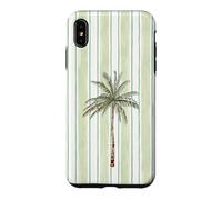 Aquarelle Palmier Vert Clair Cabana Stripes Coque pour iPhone XS Max