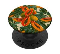 Aquarelle Papaye Fruit Motif Tropical Summer PopSockets PopGrip Adhésif