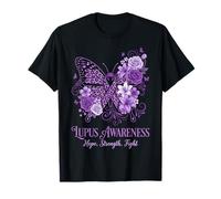 Aquarelle Papillon Lupus Guerrier Espoir Force Cure T-Shirt