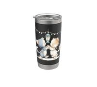 Aquarelle pastel pour chambre d'enfant Motif chatons dansants Gobelet isotherme en acier inoxydable double paroi