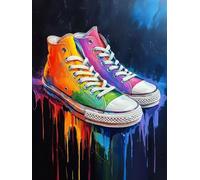 aquarelle Peinture Diamant Painting Kit Complet, DIY 5D Diamond Painting chaussure Peinture Diamant, Activité Manuelle Adulte, Diamond Art Kits pour Halloween Murale Décoration 30 x 40 CM YI-733