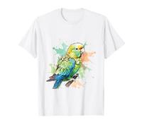 Aquarelle Perroquet Oiseau Tropical Couleur Portrait Splash T-Shirt