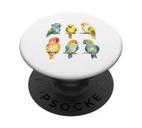 Aquarelle perroquets colorés Motif Oiseau Tropical PopSockets PopGrip Adhésif