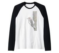 Aquarelle Pic Downy Oiseau Portrait Manche Raglan