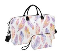 Aquarelle Plumes Couleurs Pastel Sac de Voyage Weekender Sac de sport Sac de sport Sac de sport avec trousse de toilette pour entraînement de grande capacité bolsas para viajar en Avion de Mujer