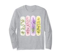 Aquarelle Printemps Floral Botanique Blossom Art Manche Longue