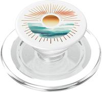 Aquarelle Rayons du Soleil Plage Bord de mer PopSockets PopGrip pour MagSafe