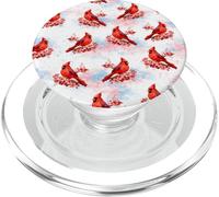 Aquarelle Rouge Cardinal Floral Observation des Oiseaux PopSockets PopGrip pour MagSafe