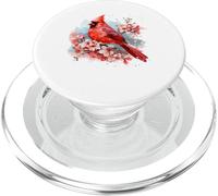 Aquarelle Rouge Cardinal Floral Observation des Oiseaux Vintage PopSockets PopGrip pour MagSafe