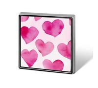 Aquarelle Saint-Valentin Cœur Rose Tendance Unisexe Broches & Épingles Carré Léger Revers Badge Bijoux pour Vêtements Châle Chapeau