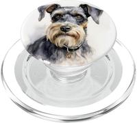 Aquarelle Schnauzer Miniature PopSockets PopGrip pour MagSafe