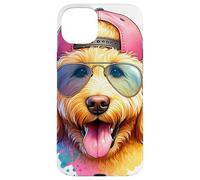 Aquarelle Sporty Labradoodle Dog in Shades Backwards Hat Coque pour iPhone 15 Plus