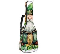 Aquarelle St Patrick's Day Gnome Pot of Gold Shamrock Clover Sac de guitare rembourré, housse de protection pour guitare acoustique pour guitare électrique basse classique, Multicolore 01.,