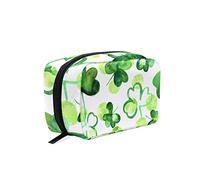 Aquarelle St. Patrick's Day Leave Trousse de Maquillage Organisateur Portable Trousse de Maquillage pour Trousse de Maquillage de Voyage, Cadeaux, Trousse de Toilette à Usage Quotidien pour Filles f