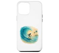Aquarelle Surf Scène Surf Riding Wave & Coastal Vibes Coque pour iPhone 12 Pro Max