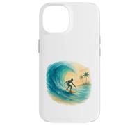Aquarelle Surf Scène Surf Riding Wave & Coastal Vibes Coque pour iPhone 14