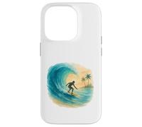 Aquarelle Surf Scène Surf Riding Wave & Coastal Vibes Coque pour iPhone 14 Pro