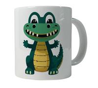 Aquarelle Tasses à thé Alligator Crocodile Heureux Tasse en Céramique café avec poignée tasses en porcelaine pour Fête des Pères Maman 330ml