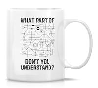 Aquarelle Tasses de Petit déjeuner Quelle partie de « Tu ne comprends pas » ? Étudiant ingénieur électricien Tasse avec poignée Tasses à café pour Maman Collègue 330ml