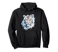 Aquarelle Tigre Blanc Sweat à Capuche