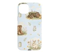 Aquarelle Tracteur de Ferme de Campagne Animaux de Grange Cottagecore Coque pour iPhone 15 Plus
